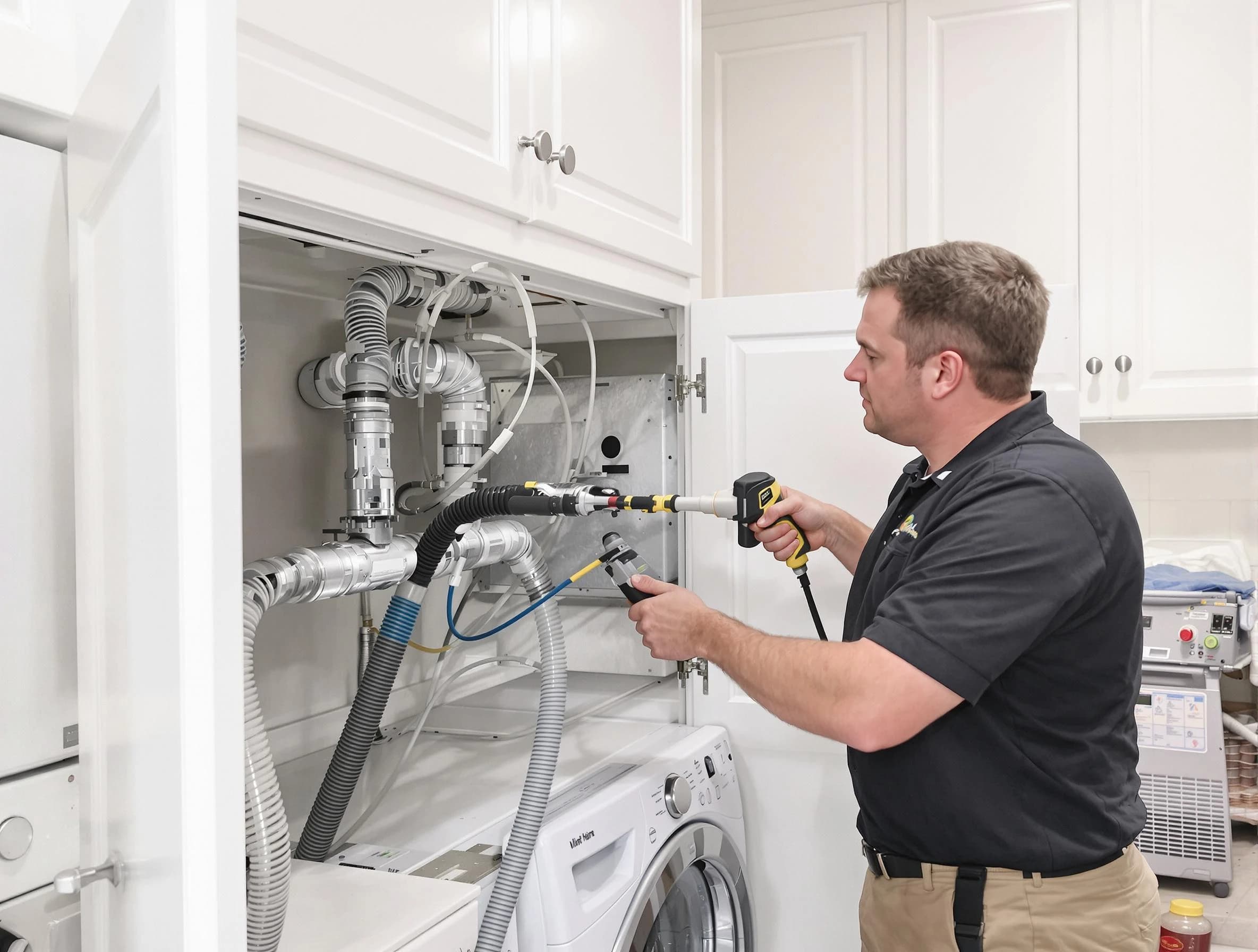 Aurora Dryer Vent Cleaning professional removing severe blockage from a clogged dryer vent in Aurora