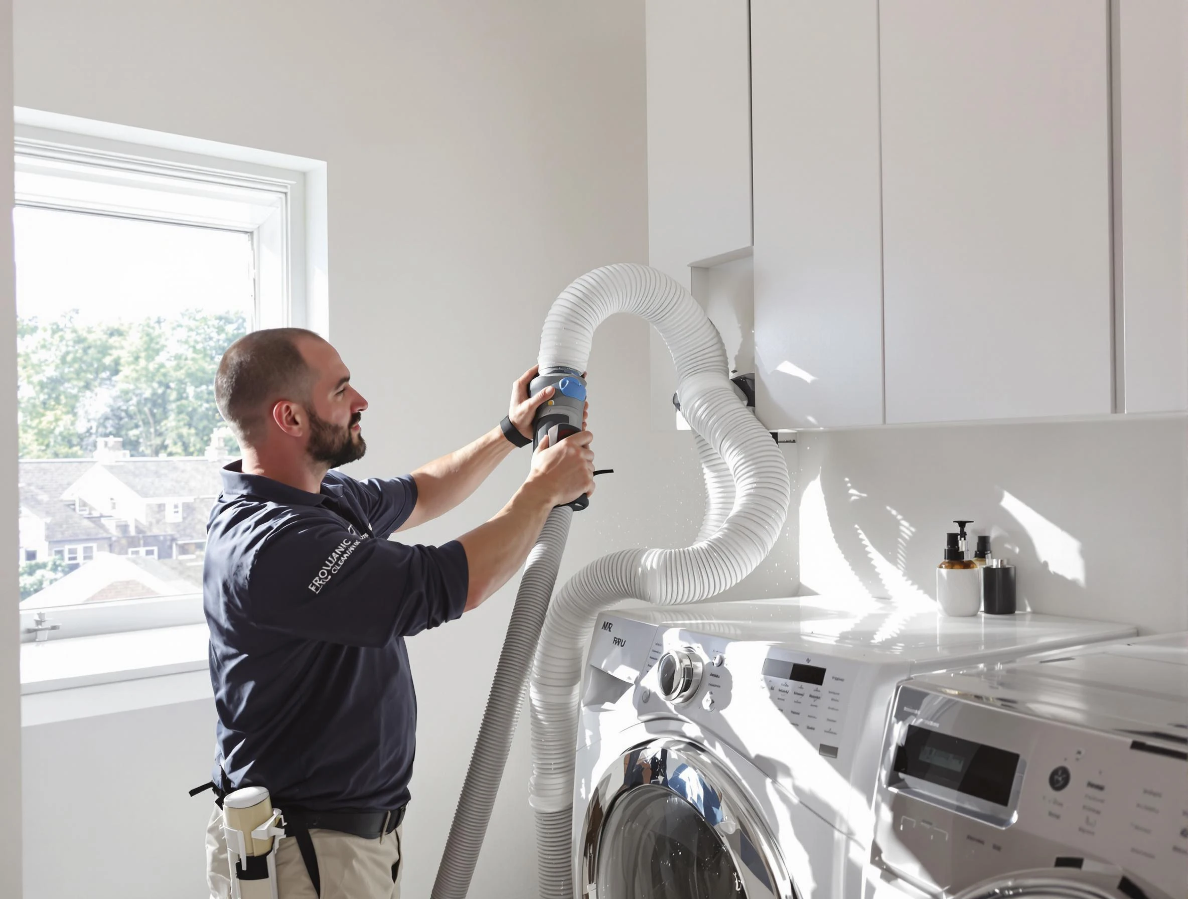 Certified Aurora Dryer Vent Cleaning technician performing dryer vent cleaning in Aurora